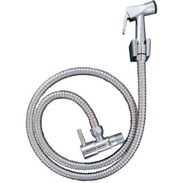 Imagem de Kit Ducha Higiênica Sustentável Canopla Mangueira 1.20m Flexível Ferta