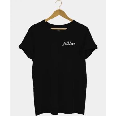 Imagem de Camiseta Masculina Taylor Swift Camisa Folklore - SEMPRENALUTA, Preto,