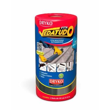 Imagem de Fita Manta Autoadesiva Asfáltica 30cm x 10m Vedatudo - Dryko, 30cm