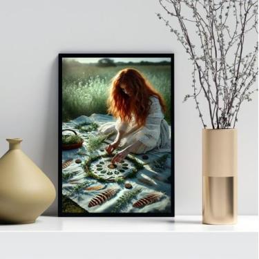 Imagem de Quadro Decorativo Mulher Com Mandala 45x34cm - com vidro - Quadros On-