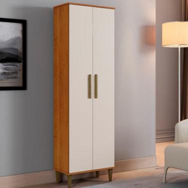 Imagem de Armário Multiuso 2 Portas 5 Prateleiras Goiânia Marrom/Off White