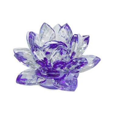 Imagem de Mini Flor de Lotus Para Luminárias Decorativas Cristal Várias Cores - 