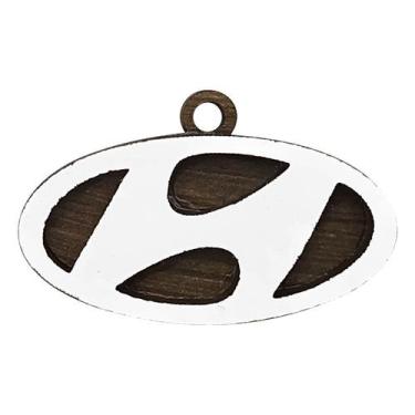 Imagem de Pacote 20 Chaveiro 3d Marca Hyundai 4cm Mdf Madeira Decorada - ATACADÃ