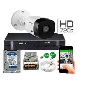 Imagem de Kit Camera Externa Bullet vhc 1120b Hd 720p Dvr Intelbras C/Hd 160gb