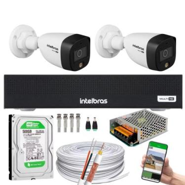 Imagem de Kit Intelbras 2 Cam Vhd 1220 Full Color Dvr Mhdx 3004-C C/ Hd 500gb