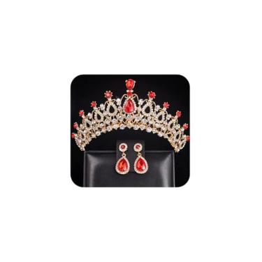 Imagem de JWICOS Coroas de cristal para mulheres e meninas, tiaras com pente, rainha de strass, coroa de strass, tiara de princesa para concurso, festa de formatura, tiara elegante para noivas de casamento, One