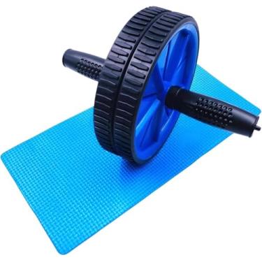 Imagem de Roda Abdominal Treinamento Funcional Exercícios Abdominais Fortalecimento Core Lombar Rolo Suporte Equipamento Ginástica Fitness Gym Treine Academia Musculação Em Casa + Tapete Incluso