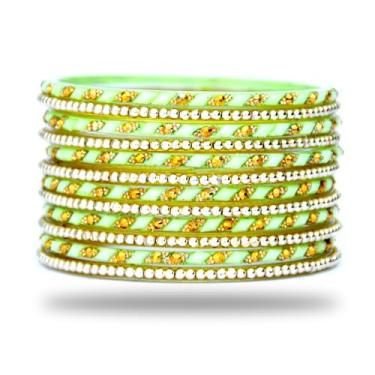 Imagem de JD'Z COLLECTION Conjunto de pulseiras de vidro tradicionais indianas para mulheres/meninas - Bollywood Fashion Jewelry Bangals, designer de casamento Churi étnico pulseira bijuteria fantasia, Large, Vidro, não conhecido