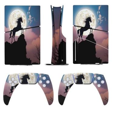 Imagem de Buyidec Adesivo para PS5 Slim Disc Unicórnio Magical Skin Console Controlador Acessórios Capas Anime Vinil Capa Adesivo Conjunto Completo para Playstation5 Slim Disk Edition