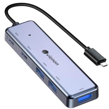 Imagem de Hub USB C Hub USB 3.0, VIENON Alumínio 5 em 1 USB C Dongle Divisor USB C com 1 x USB 3.0, 2 x USB 2.0, 1 x Dados USB C, 1 x Porta USB C para MacBook Pro Air e mais PC/Laptop/Tablet