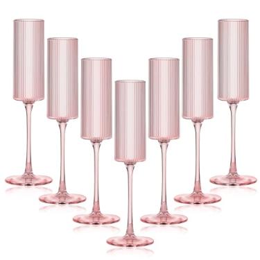 Imagem de Pacote com 16 taças de champanhe de plástico, taças inquebráveis de 156 g, taças reutilizáveis de champanhe - Modernas e elegantes para festa de casamento, aniversário, Natal e aniversário (pacote com