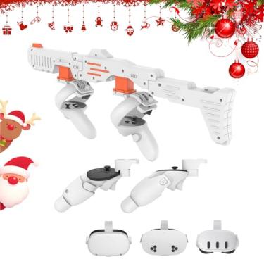 Imagem de Tyasoleil Acessórios de alça VR para Meta Quest 2 e 3, estoque ponderado humanizado para Quest 3S, melhora a sensação de controle, experiência de jogo FPS realista (branco)