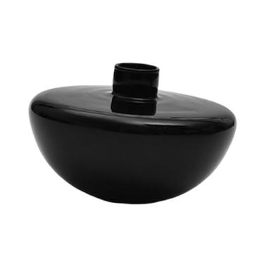 Imagem de Gralara Vaso de vidro para flores Arranjo de flores Presentes de aniversário Vaso hidropônico Planta Recipiente de flores para entrada Banheiro Lareira, Preto