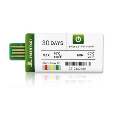 Imagem de FRESHLIANCE Focus on fresh and safe life only Freshliance 20Pacotes Registrador de Dados de Temperatura Usb com Relatórios Em Pdf e Csv Capa de Alta Precisão 30 Dias de Uso Único Cadeia de Frio