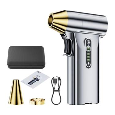 Imagem de IEUDNS Ventilador portátil Mini ventilador de turbina Ventilador de ar elétrico compacto Espanador Seco Mini soprador para limpeza de teclado de computador, Prata