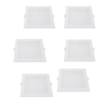 Imagem de kit 6 Luminária Led Painel/plafon Slim Embutir 24W BIV 6500K Quadrado 