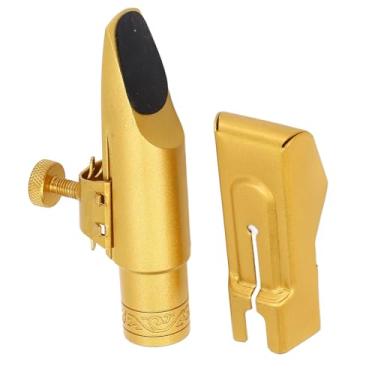 Imagem de Bocal de Saxofone Alto de Latão, Aberturas de Som Brilhante 6C, Bocal de Saxofone Alto Eb Com Tampa Deslizante, Adequado para Profissionais e Iniciantes