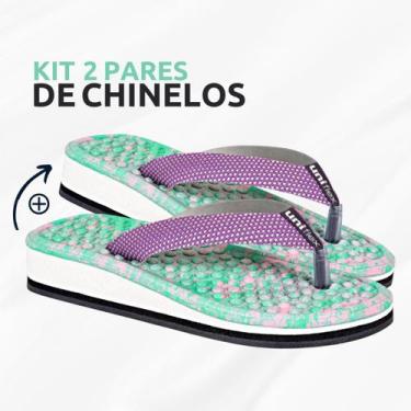 Imagem de Kit 2 Pares Chinelo Ortopédico Para Esporão Massageador - Uniflex, 33/