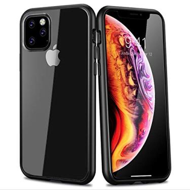 Imagem de Capa para iPhone 11 Pro Max, capa protetora híbrida híbrida de poliuretano termoplástico macio de poliuretano termoplástico rígido com placa traseira fina para Apple iPhone 11 Pro Max, preta