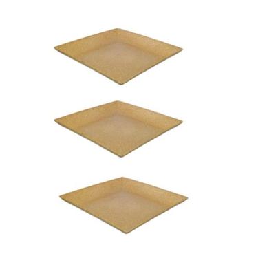 Imagem de 3un Petisqueira prato quadrado 24cm ecológico marrom claro - evo