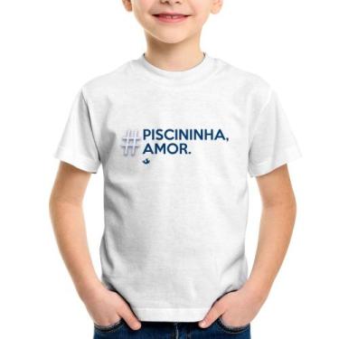 Imagem de Camiseta Infantil Piscininha amor - Foca na Moda, Branco, 2