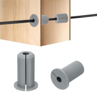 Imagem de HiPicco 2 peças de ilhós de parede para cabos, cabo de silicone de 9,5 cm, bucha de parede, alimentação, kit de roteamento, acessórios, cabo de parede, passagem, para Ethernet com orifício de 7 mm,