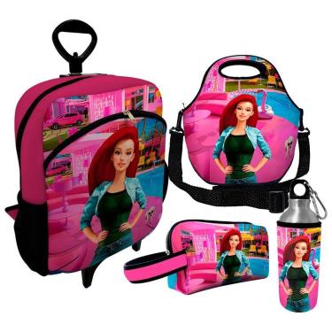 Imagem de Kit Escolar Infantil Mochila de Rodinha + Lancheira Térmica + Necessaire Plus + Squeeze de Alumíni-Unissex