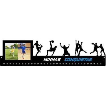 Imagem de Porta Medalha Futebo&handebol Masc Portaretrato Paté 100meda - QUADRO 