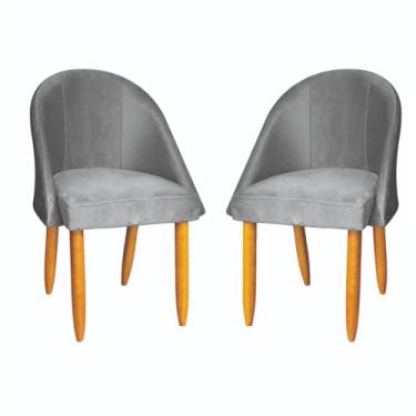 Imagem de Kit com 2 Cadeiras Pratica Recepção Atendimento Escritório Sala de Jantar(CINZA)