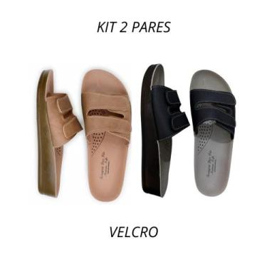 Imagem de Kit 2 Chinelos Feminino Ortopédico  Confortavel Para Dores Esporão - T