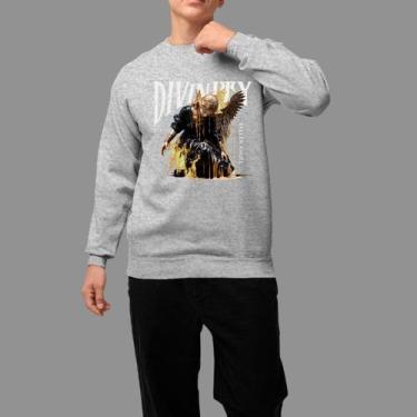 Imagem de Moletom Gola Careca Basico Masculino Casual Confortável Inverno Blusa 