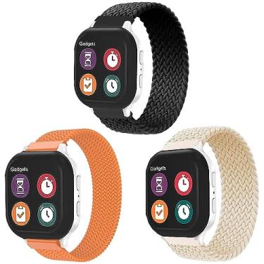 Imagem de SMARTVIN Pacote com 3 pulseiras de relógio de substituição compatível com Gizmo Watch 3 2 1/Gabb Watch 2 1, 20 mm, troca rápida, elástica e respirável, trançada, alça solo, pulseira de reposição para