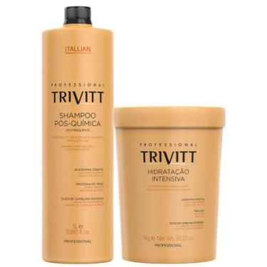 Imagem de Kit Trivitt Shampoo Pós Química 1L + Hidratação Intensiva 1Kg - Italli