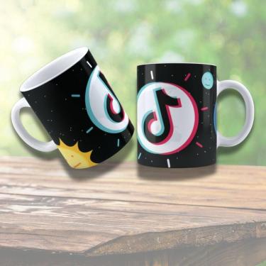 Imagem de Caneca De Porcelana 325ml Tik Tok Decorada Tik Tok 3