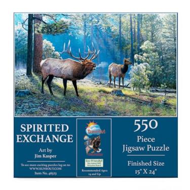Imagem de SUNSOUT INC - Spirited Exchange - 550 pc Jigsaw Puzzle by Artist: Jim Kasper - Finished Size 19" x 19" - MPN# 46523