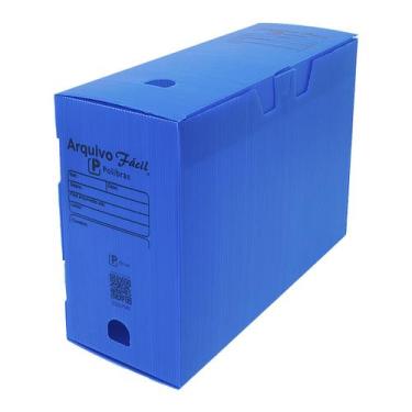 Imagem de Kit Arquivo Morto Facil Polionda A4 Oficio Polibras 25 Und, Azul