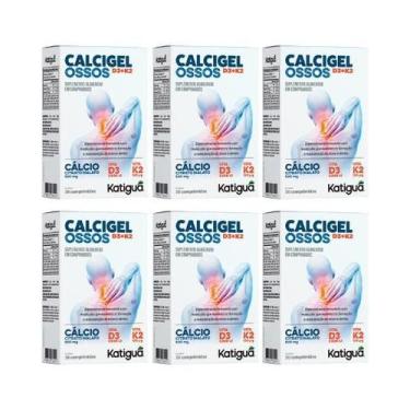 Imagem de Kit 6 Calcigel Osso Citrado de Malato+D3+K2 30 Cp - Katiguá - KATIGUA