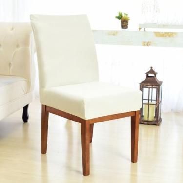 Imagem de Kit 3 Forro para Cadeiras de Jantar Envio 24h Creme - Charme do Detalh