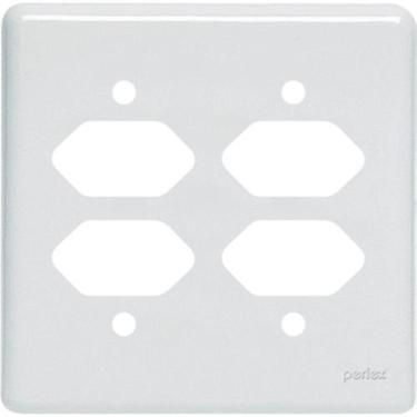 Imagem de Placa Perlex Branca 4X4 (4 Tomadas) 23Pl22T 23Pl22T, Branco