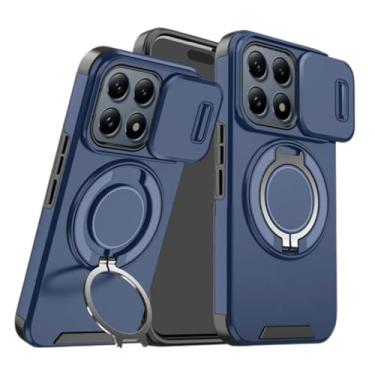 Imagem de Capa case anti impacto para XIAOMI 14 T PRO (somente versão PRÓ), capinha protetora Premium antichoque super resistente com anel magnético e suporte de apoio (Azul, Xiaomi 14T PRO)