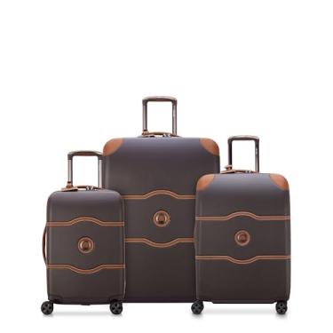 Imagem de DELSEY Paris Mochila Chatelet Hardside com rodas giratórias, marrom chocolate, conjunto de 3 peças 19/24/28, Marrom chocolate, 3 Piece Set 19/24/28, Mochila Chatelet Hardside com rodas giratórias