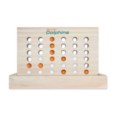 Imagem de Rico Industries NFL Mini Travel Team 4 in A Row Mini Game- Wooden, Team Colors, 5.5" x 8" (Miami Dolphins)