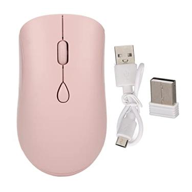 Imagem de Mouse sem fio 2.4G 1600DPI Bateria recarregável ergonômica Bluetooth 5.2 Mouse silencioso para desktops de escritório PC (Pink)