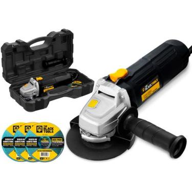 Imagem de Esmerilhadeira Lixadeira Angular 710w Com Discos E Maleta The Black To
