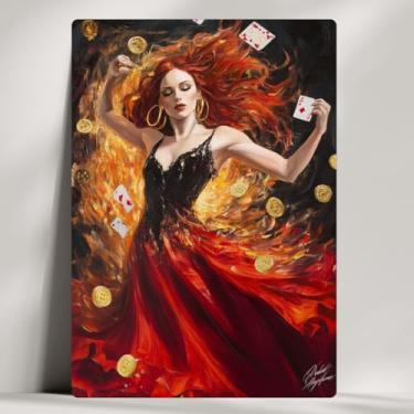 Imagem de Pomba Gira - Quadro Decorativo - As Mais Cultuadas, Arte Expressionista Umbanda/Candomblé - 28x20cm (Pomba Gira Cigana)