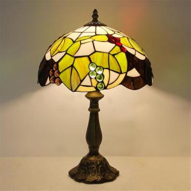 Imagem de OUFULA American Vintage Lâmpada De Mesa LED Luxo Criatividade Sala De Estar Estudo Quarto Lâmpada De Cabeceira Villa Hotel Cor Vidro Mesa Luz (Estilo 25)