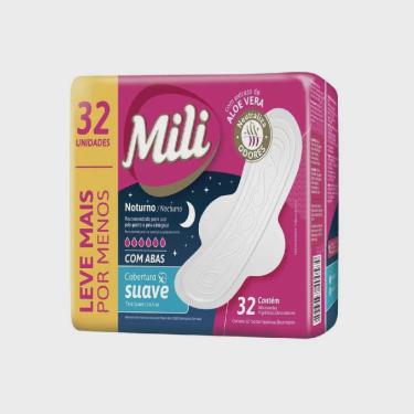 Imagem de Absorvente mili noturno suave com abas 32 unidades