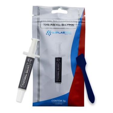 Imagem de Pasta Térmica Implastec Thermal Silver - Seringa 2g - 1,6 W/mK - PATS0210CX