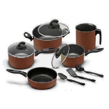 Imagem de Conjunto de panelas 08 peças Teflon Facile Chocolate