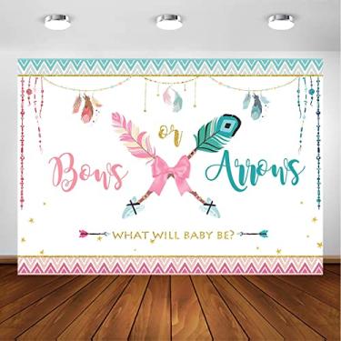 Imagem de Avezano Cenário de arcos ou flechas para meninos ou meninas, decorações de festa, estilo mexicano, decoração de revelação de gênero, fundo fotográfico para festa de revelação (3 x 2 m)